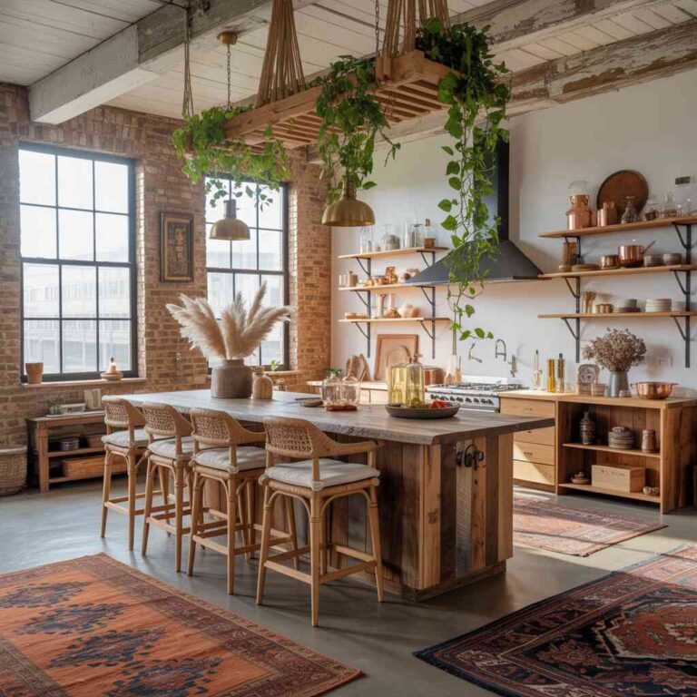 kuchnia w stylu boho loft