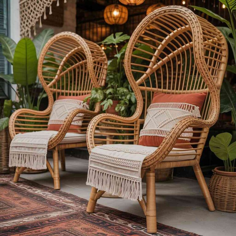 krzesła w stylu boho