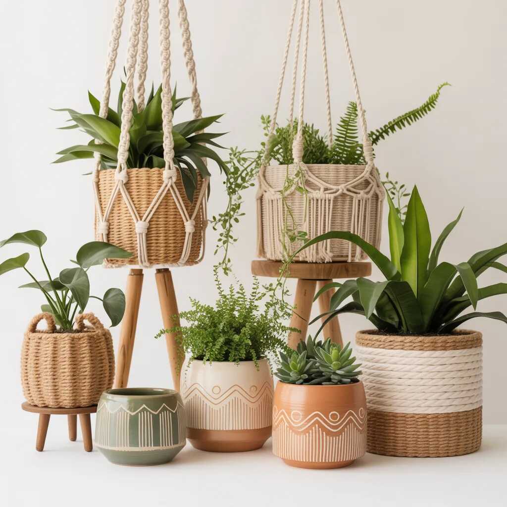 doniczki w stylu boho