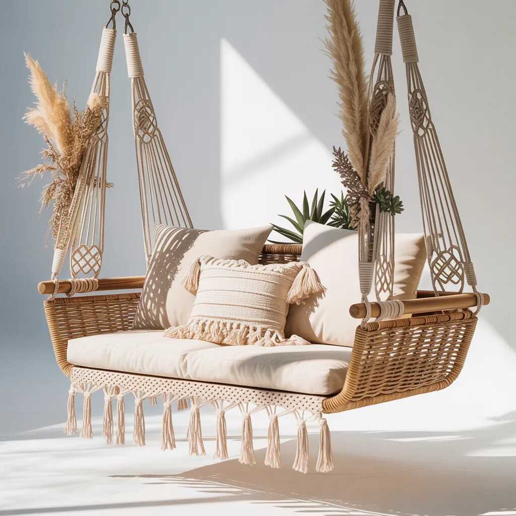 huśtawka w stylu boho