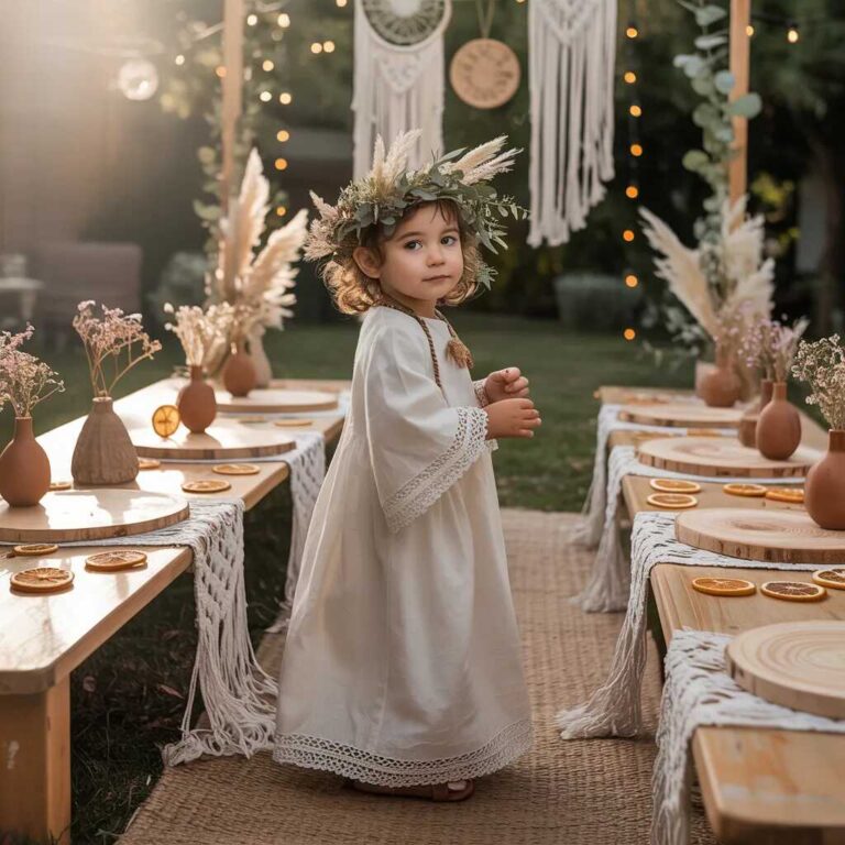 komunia w stylu boho