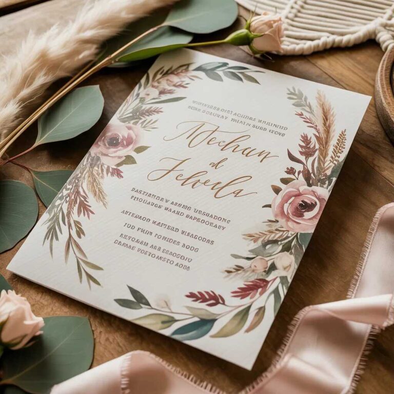 zaproszenia ślubne w stylu boho